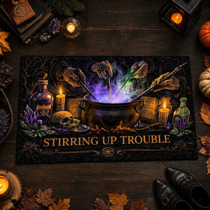 Welcome Witches Doormat – Witchy Halloween Welcome Mat for Gothic Entryway_mockup_3.webp