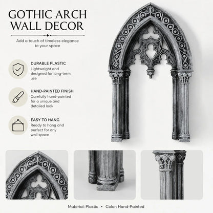 Church window wall decor – hollow carved relief side view