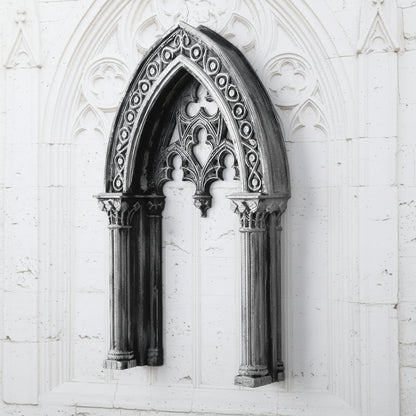 Gothic church window wall art – witchy altar backdrop styled