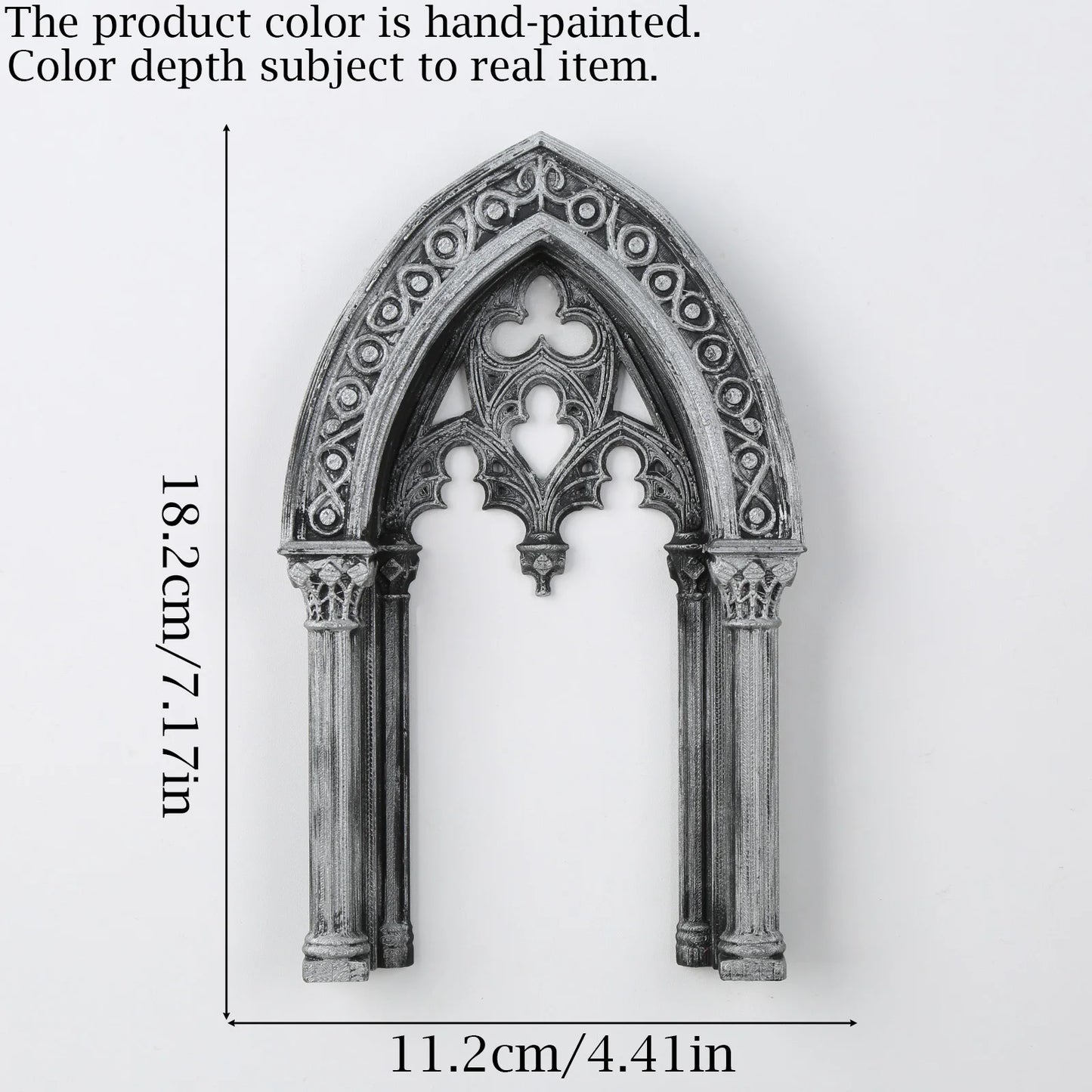 Stone arch window plaque – dark academia wall decor display