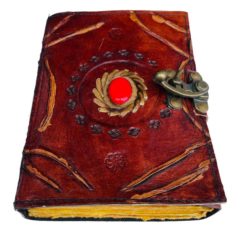 Stone leather journal vintage antique – handmade witch grimoire book of shadows multiple sizes