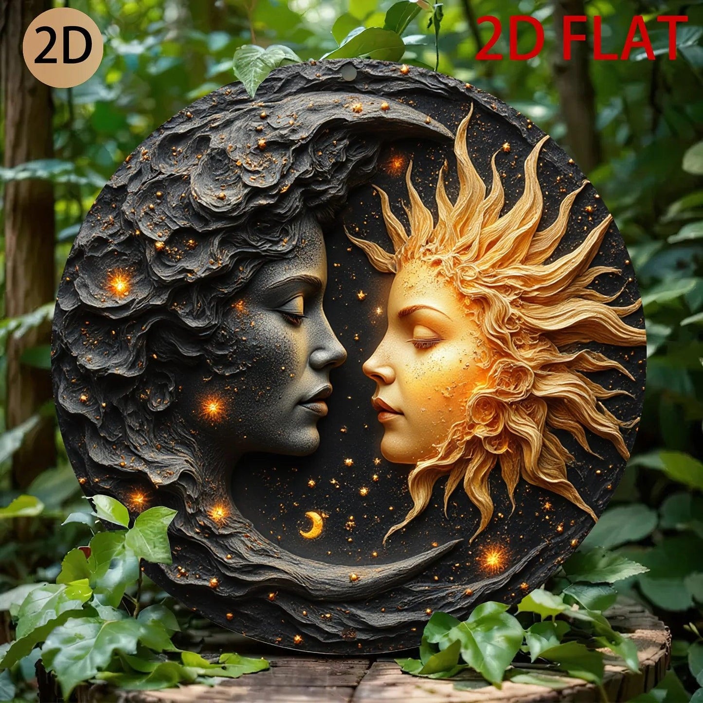 Sun and Moon Metal Sign Celestial Home Decor-MoonChildWorld