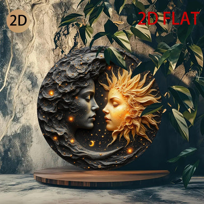 Sun and Moon Metal Sign Celestial Home Decor-MoonChildWorld