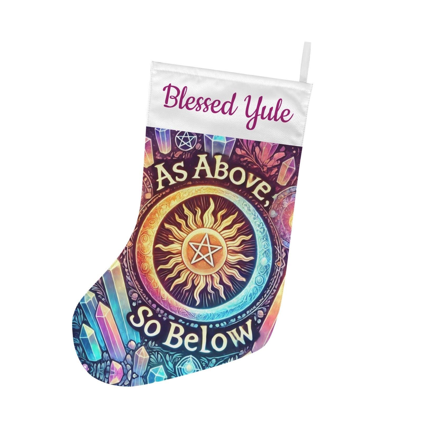 Sun Goddess Pagan Yule Wicca Christmas Stocking for Yule Decorations-MoonChildWorld