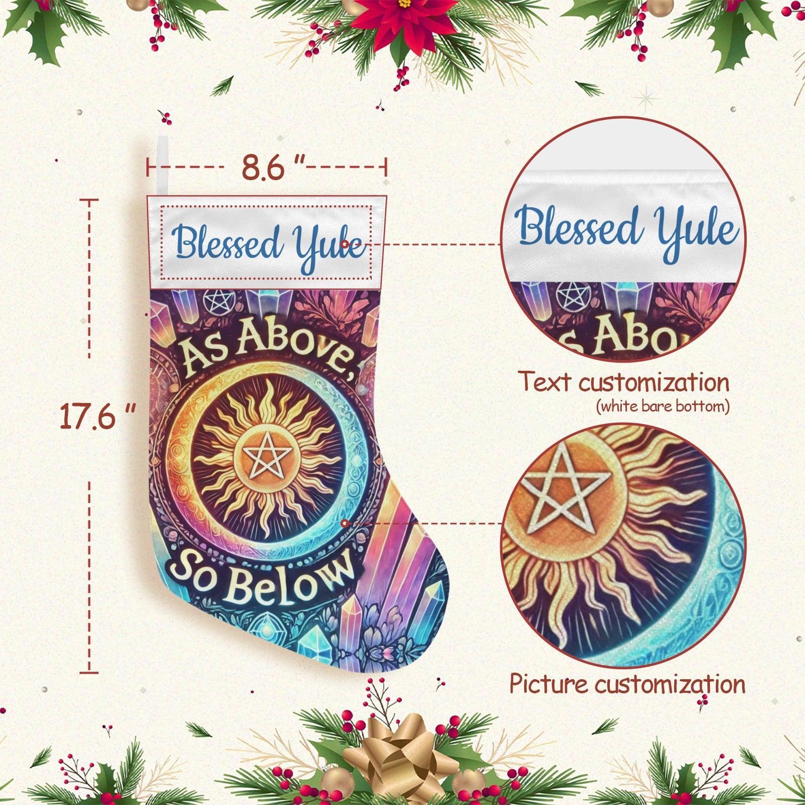 Sun Goddess Pagan Yule Wicca Christmas Stocking for Yule Decorations-MoonChildWorld