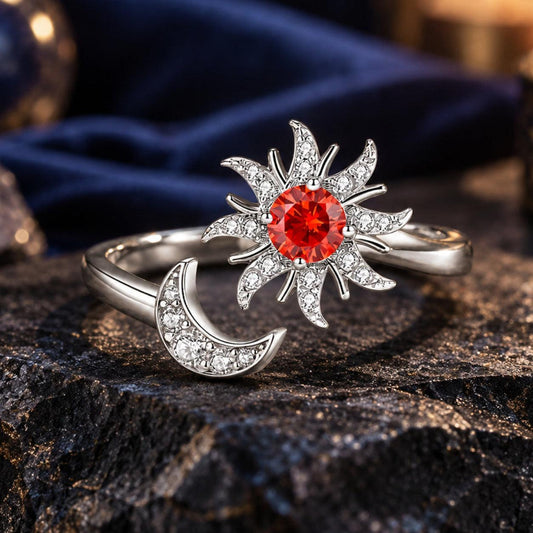 Sun Moon Adjustable Ring — ritual scene detail 3