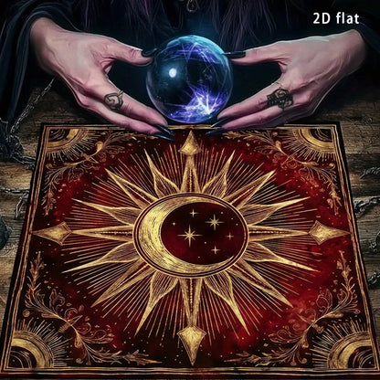 Sun and moon astrology tarot cloth – celestial divination altar cloth