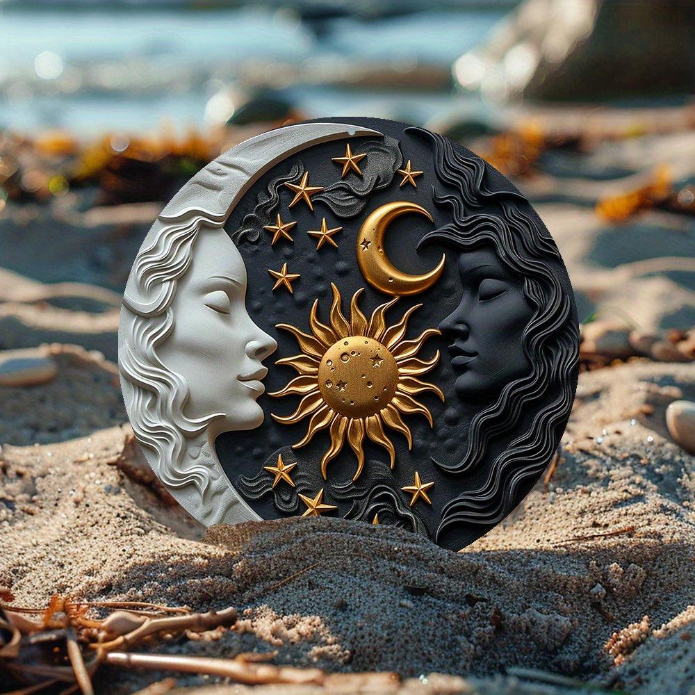 Sun Moon Celestial Metal Sign Magic Home Decor-MoonChildWorld