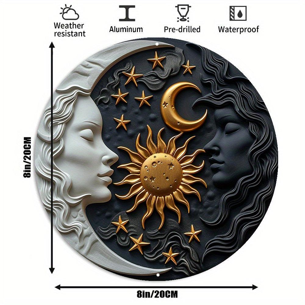 Sun Moon Celestial Metal Sign Magic Home Decor-MoonChildWorld