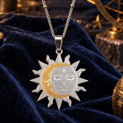 Sun Moon Face Necklace — ritual scene detail 2