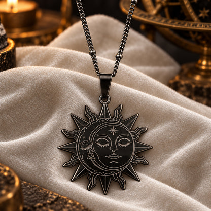 Sun Moon Face Necklace — ritual scene detail 3