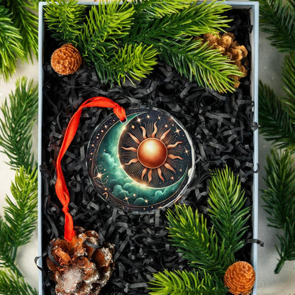Sun Moon Goddess Glass Ornament Celestial Ornament-MoonChildWorld