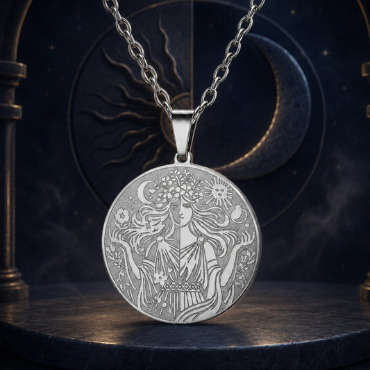 Sun & Moon Goddess Necklace – dark mystical altar product photo 7