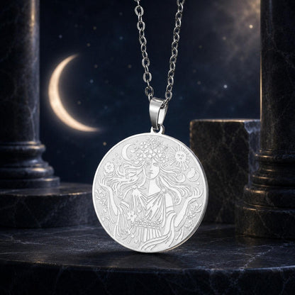 Sun & Moon Goddess Necklace – dark mystical altar product photo 5