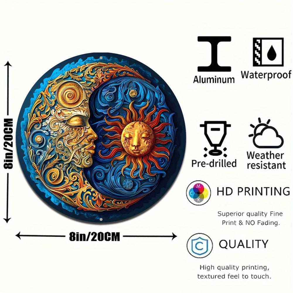 Sun Moon Metal Sign Mystic Wicca Home Decor-MoonChildWorld