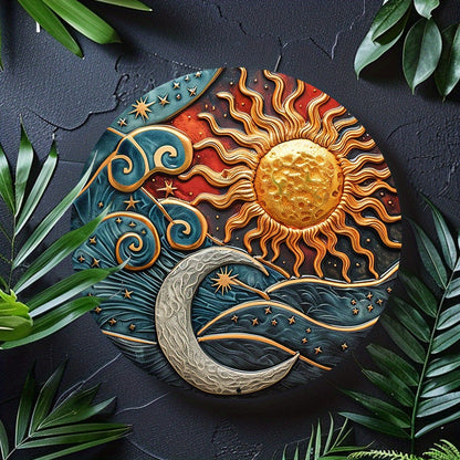 Sun Moon and Stars Metal Sign Celestial Art-MoonChildWorld