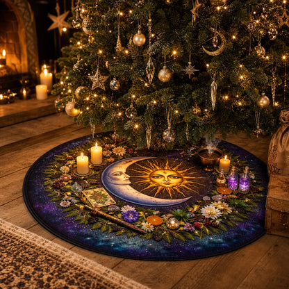 Sun and Moon Celestial Yule Tree Skirt – Pagan Witchy Gothic Decor_mockup_3.webp
