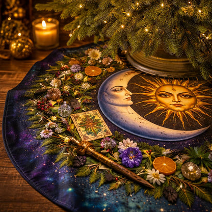Sun and Moon Celestial Yule Tree Skirt – Pagan Witchy Gothic Decor_mockup_4.webp