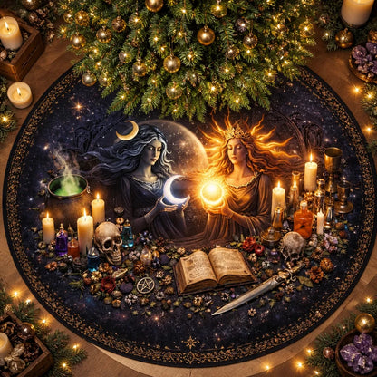 Sun and Moon Mother Earth Yule Tree Skirt – Pagan Witch Gothic Decor_mockup_1.webp