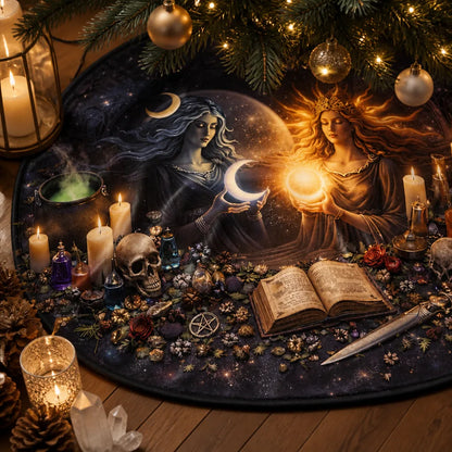 Sun and Moon Mother Earth Yule Tree Skirt – Pagan Witch Gothic Decor_mockup_3.webp