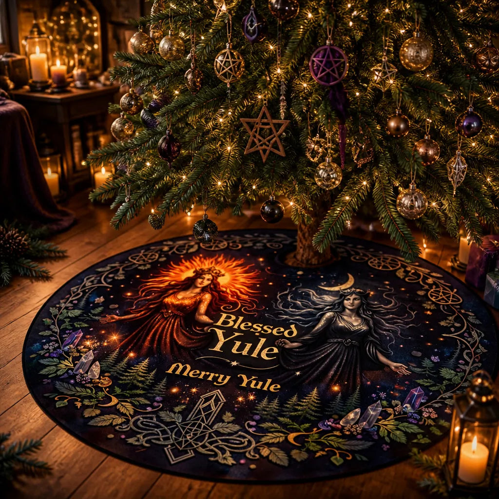 Sun and Moon Yule Tree Skirt – Pagan Witch Gothic Decor_mockup_2.webp