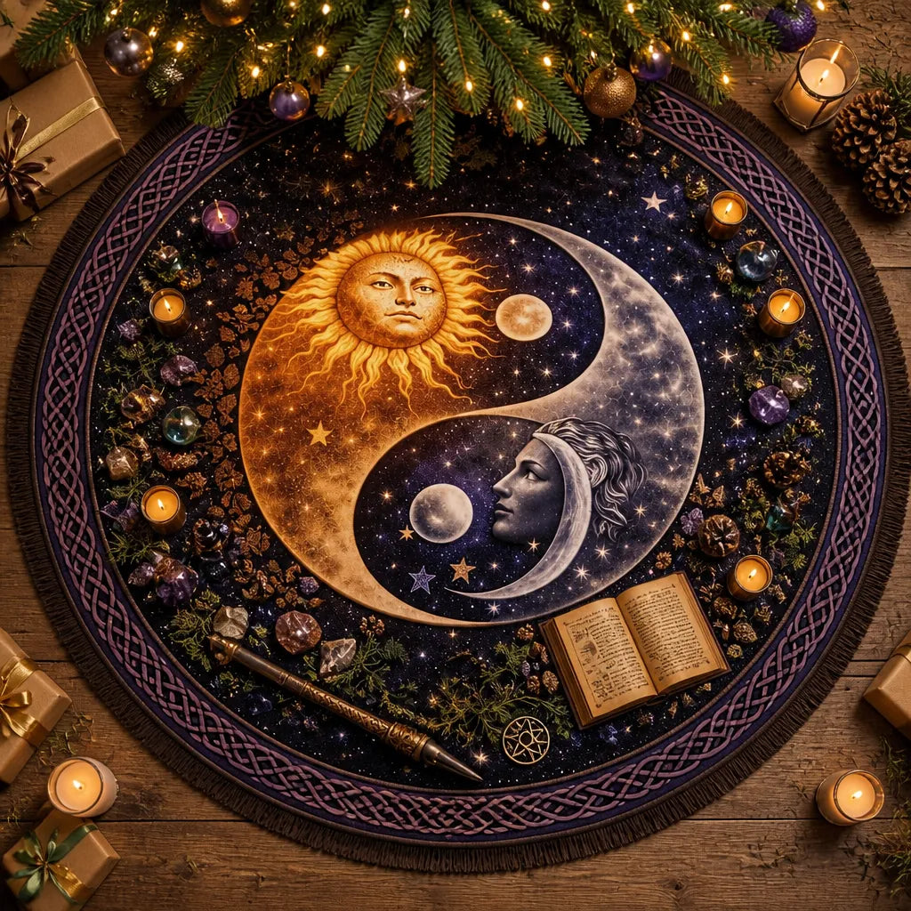 Sun and Moon Yule Tree Skirt – Wicca Witch Gothic Decor_mockup_1.webp