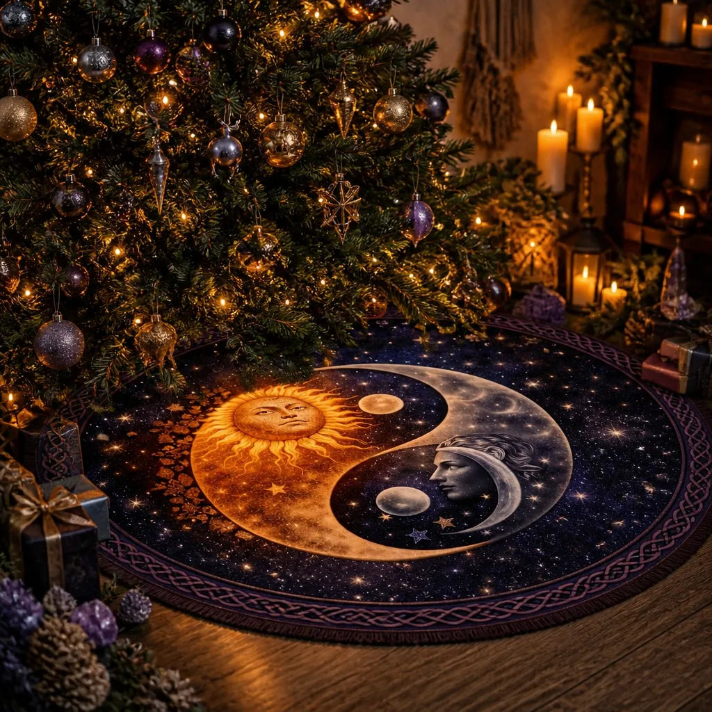 Sun and Moon Yule Tree Skirt – Wicca Witch Gothic Decor_mockup_2.webp