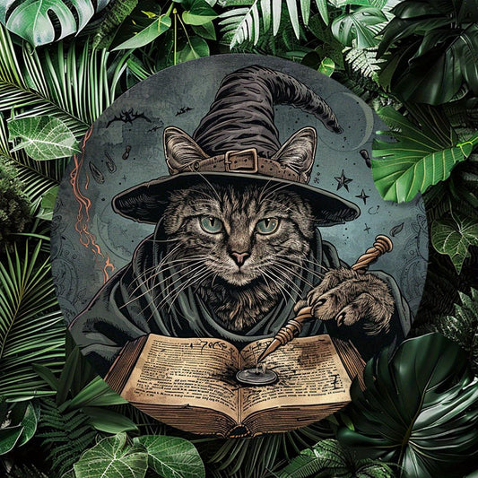 Magic Cat Metal Sign Halloween Wall Sign Witchy Home Decor-MoonChildWorld