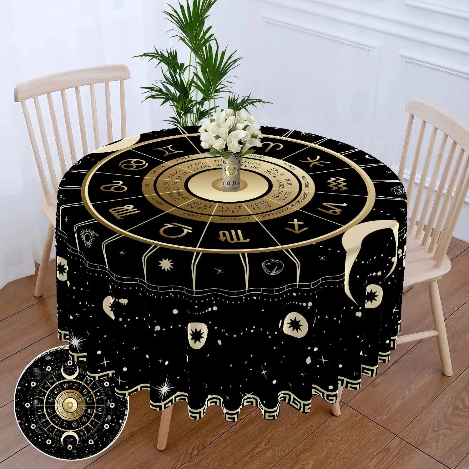 Tarot Circular Table Cloth Pagan Table Cover-MoonChildWorld