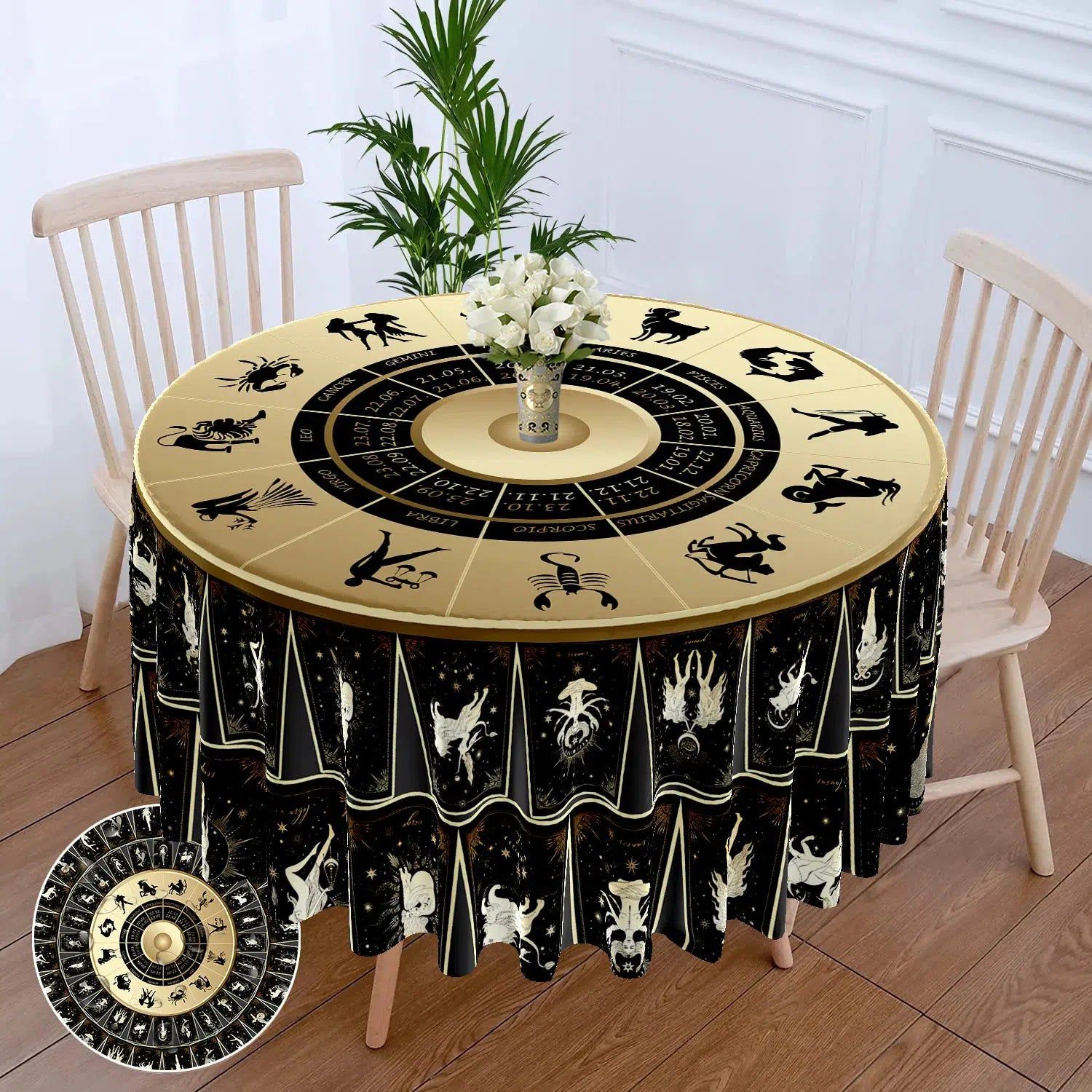 Tarot Circular Table Cloth Pagan Table Cover-MoonChildWorld