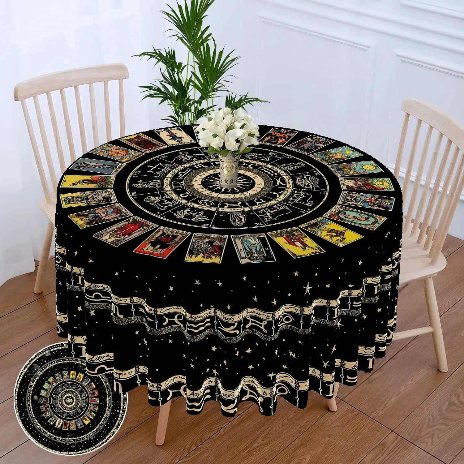 Tarot Circular Table Cloth Pagan Table Cover-MoonChildWorld