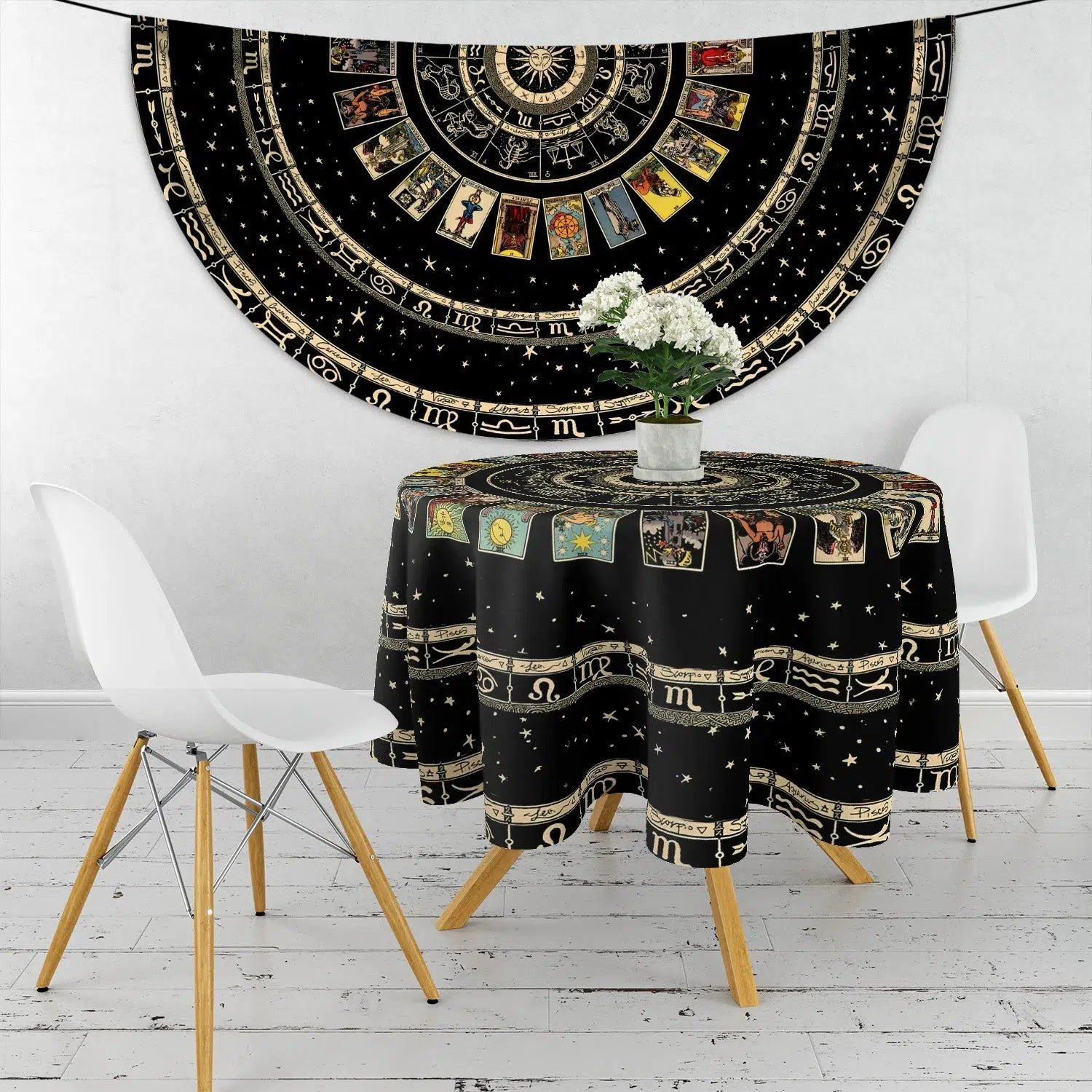 Tarot Circular Table Cloth Pagan Table Cover-MoonChildWorld