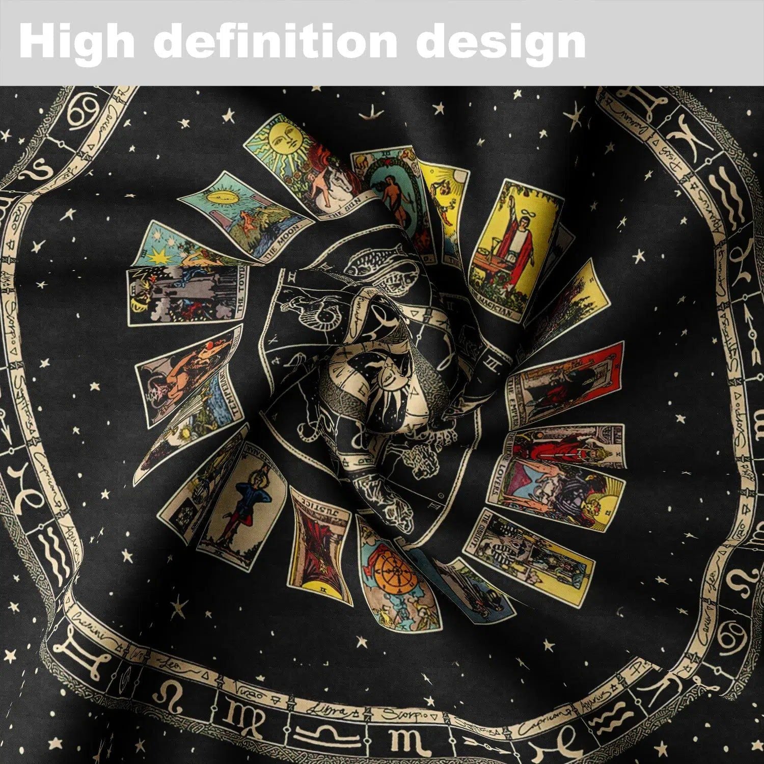 Tarot Circular Table Cloth Pagan Table Cover-MoonChildWorld