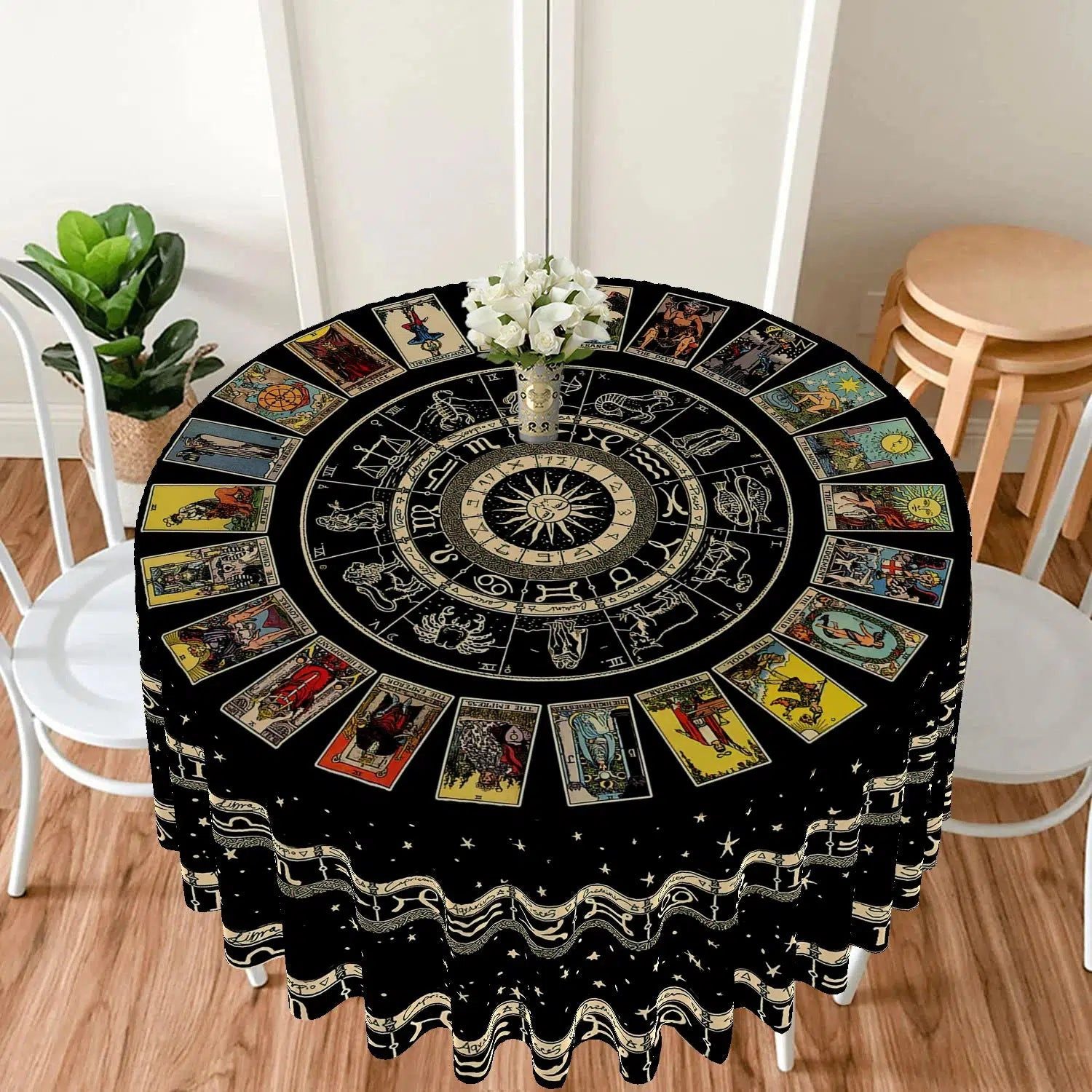 Tarot Circular Table Cloth Pagan Table Cover-MoonChildWorld