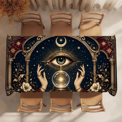 Divination altar cloth – tarot spread laid out on cloth
