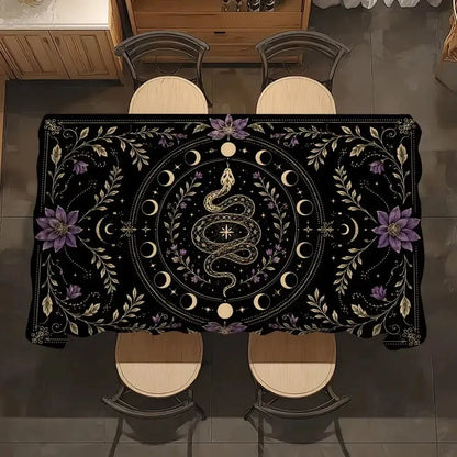 Tarot power tablecloth – witchy divination altar table cloth, full spread view