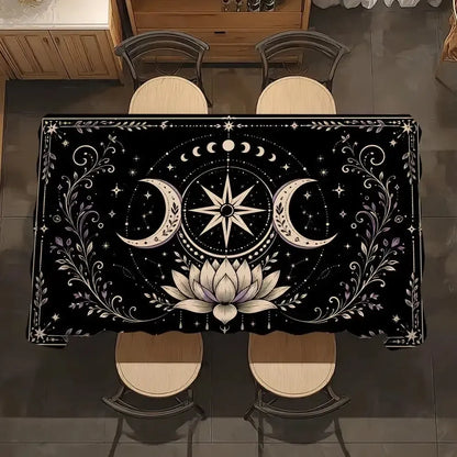 Tarot tablecloth – mystic tarot card print detail close-up