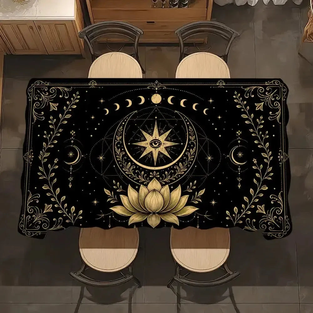 Tarot table cloth – styled on dining table with candles