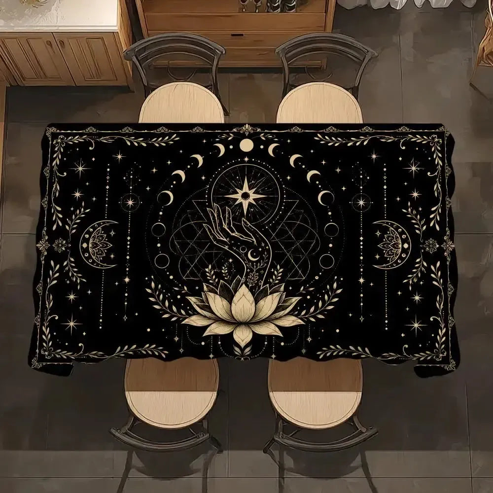Divination altar cloth – tarot spread laid out on cloth
