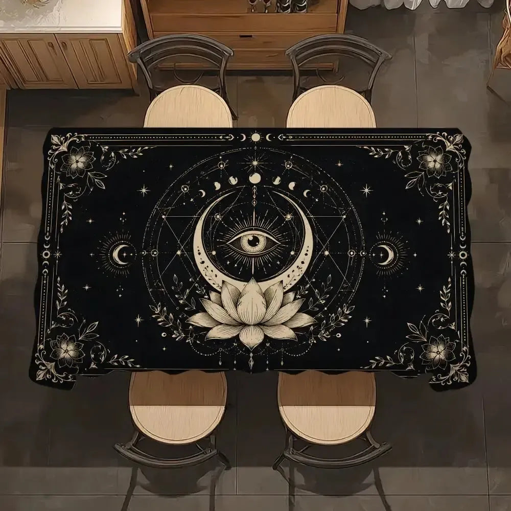 Tarot power table cover – woven polyester fabric texture detail