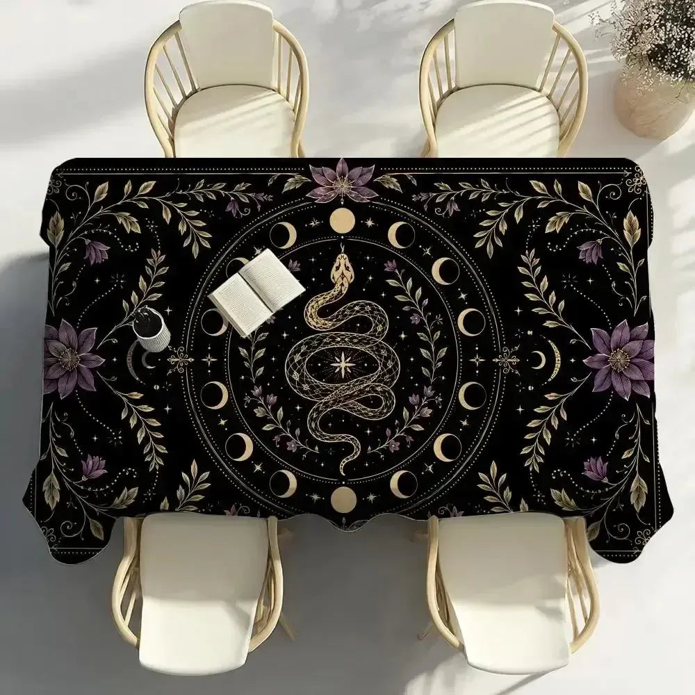 Witchy tarot tablecloth – gothic kitchen table decor