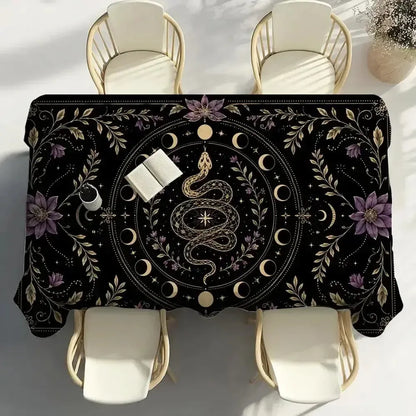 Witchy tarot tablecloth – gothic kitchen table decor