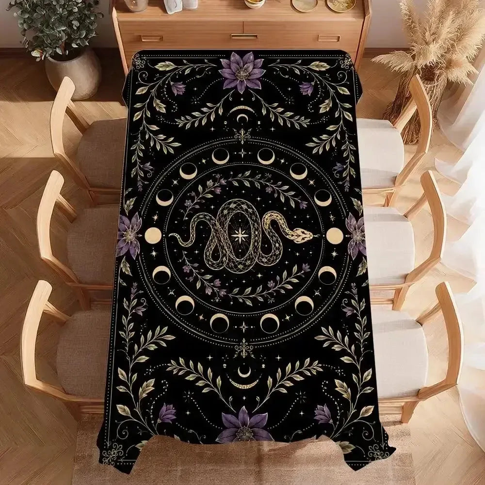 Tarot power tablecloth – witchy home decor styled setting