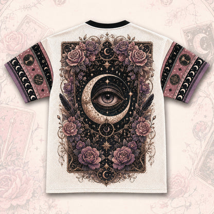 Tarot Witch Raven T-Shirt Winged Eye Moon Cream Gothic Tee back view
