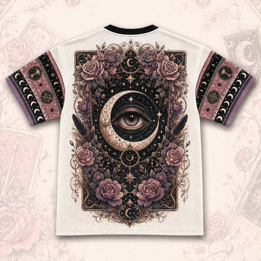 Tarot Witch Raven T-Shirt Winged Eye Moon Cream Gothic Tee back view