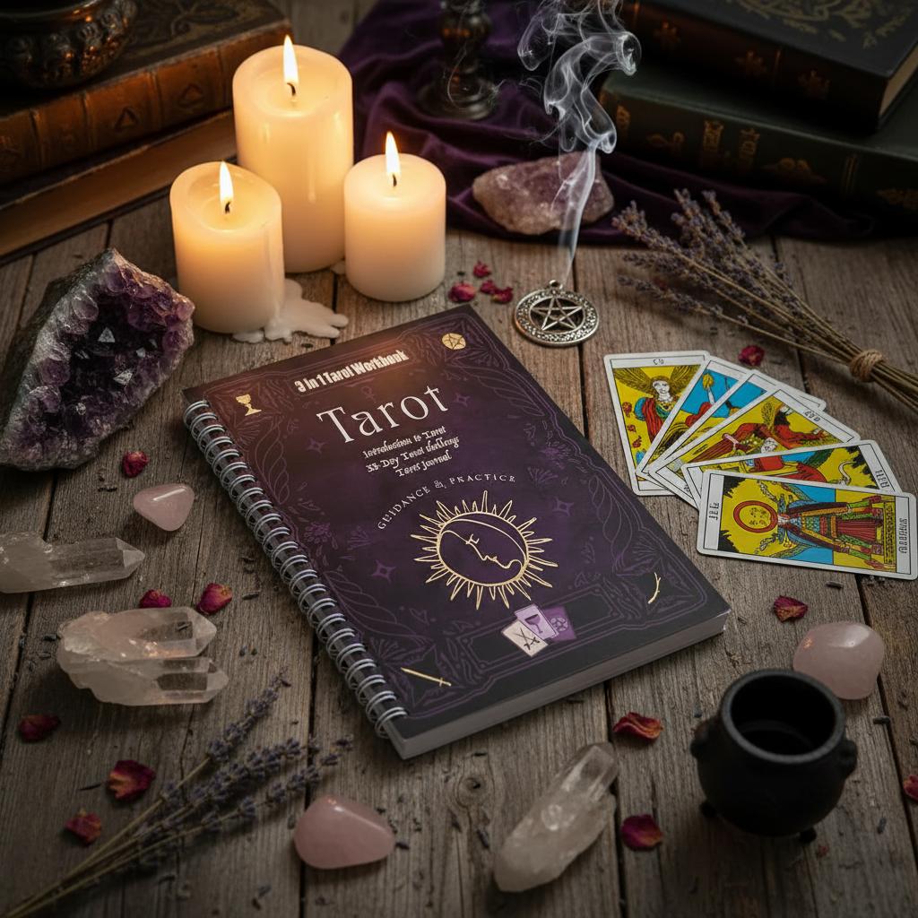 Tarot Workbook For Beginners Introduction 33-day Tarot Challenge Journal-MoonChildWorld