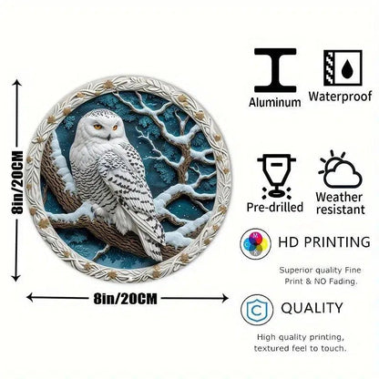 Snowy Owl Metal Sign Mystical Home Decor-MoonChildWorld