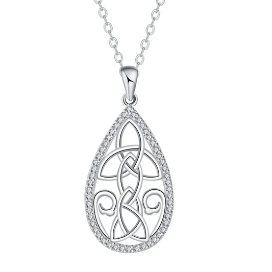 Teardrop Celtic Knot Pagan Necklace Wiccan Jewelry-MoonChildWorld