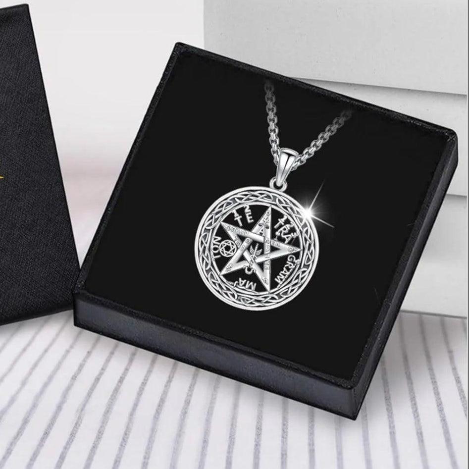 Tetragrammaton Necklace 925 Sterling Silver Wiccan Protection Amulet Necklace-MoonChildWorld