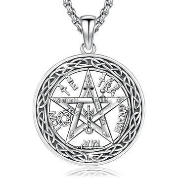 Tetragrammaton Necklace 925 Sterling Silver Wiccan Protection Amulet Necklace-MoonChildWorld